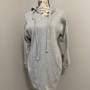 Lovely Madden Girl Long Grey Gray Sweatshirt Hoodie Tunic Dress size M